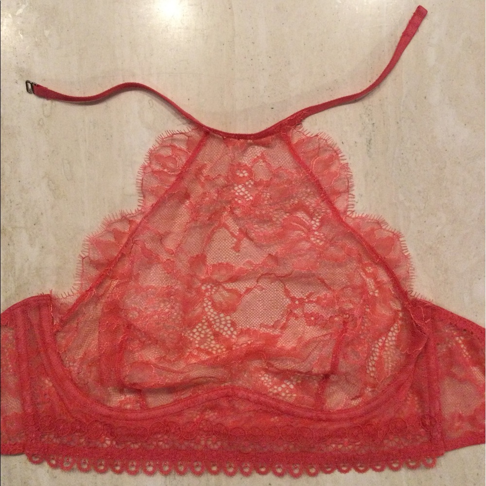 Victoria’s Secret Very Sexy Bra Sheer Underwire Bralette Halter Lace Size 34C - Picture 7 of 8